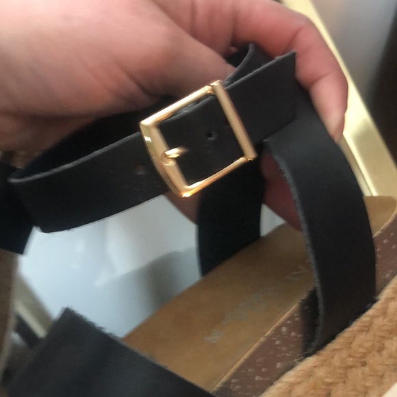 Anthropologie Spring step Patrizia 38 black strap platform sandals - Picture 8 of 9